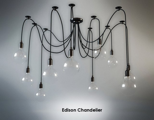 edison chandelier 3D Model .c4d .max .obj .3ds .fbx .stl .blend 