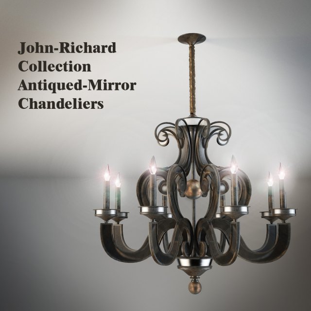 johnrichard collection eightlight chandelier Model 3D .c4d .max .obj .3ds .fbx .stl .blend 