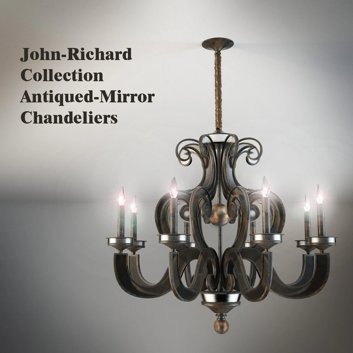 johnrichard collection eightlight chandelier 3D Model .c4d .max .obj .3ds .fbx .stl .blend 