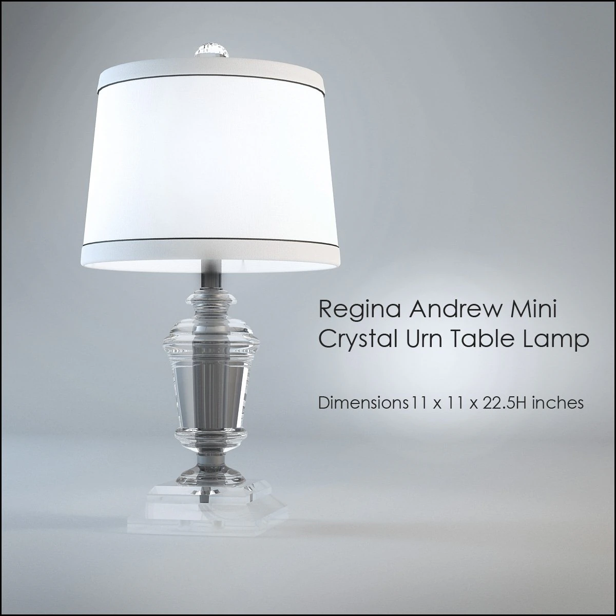 regina andrew mini crystal urn table lamp 3D Model .c4d .max .obj .3ds .fbx .stl .blend 