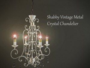 shabby vintage metal crystal chandelier 3D Модель