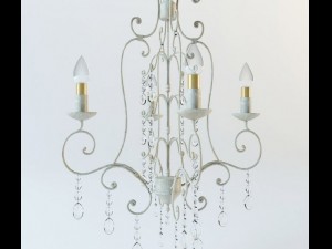 shabby vintage metal crystal chandelier 3D मॉडल