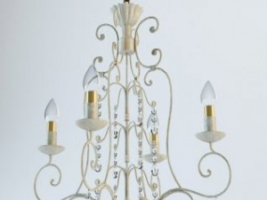 shabby vintage metal crystal chandelier 3D मॉडल