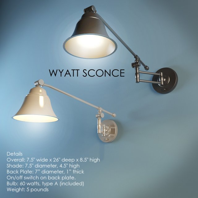 wyatt sconce 3Dモデル .c4d .max .obj .3ds .fbx .stl .blend
