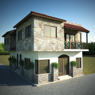 cottage 3D Model .c4d .max .obj .3ds .fbx .stl .blend 