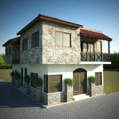 cottage 3D Model .c4d .max .obj .3ds .fbx .stl .blend 