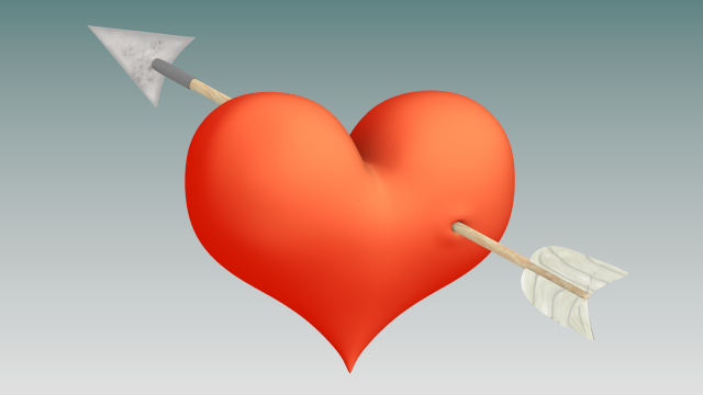 heart and arrow Modelo 3D .c4d .max .obj .3ds .fbx .stl .blend 