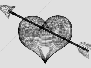 coraz&oacute;n y flecha Modelo 3D