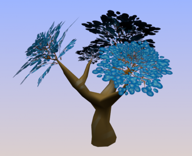 tree and lear blue 3D Model .c4d .max .obj .3ds .fbx .stl .blend 