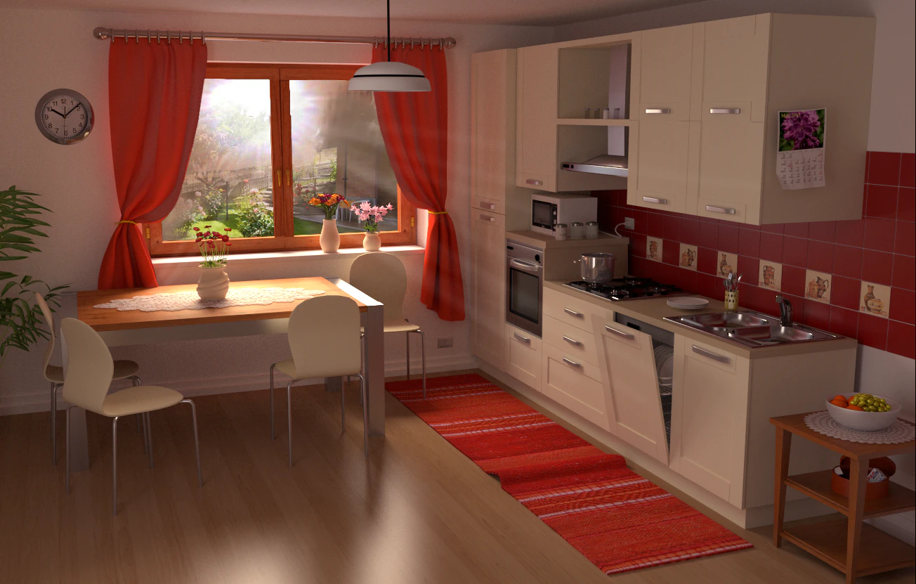 kitchen 3D Model .c4d .max .obj .3ds .fbx .stl .blend 