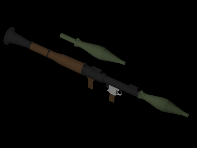 rpg rocketpropelled grenade 3D Model .c4d .max .obj .3ds .fbx .stl .blend 