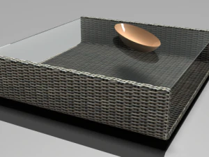 wicker  sofa chair and table 3D Model