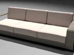 wicker  sofa chair and table 3D Model