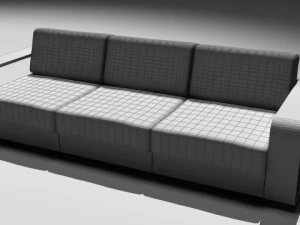 wicker  sofa chair and table 3D Model