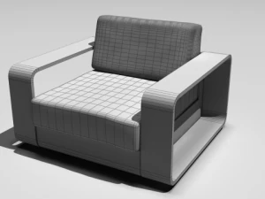 wicker  sofa chair and table 3D Model