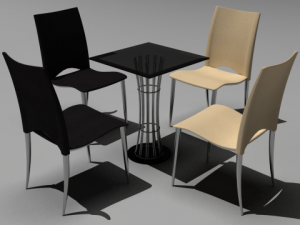 chair and table Model 3D