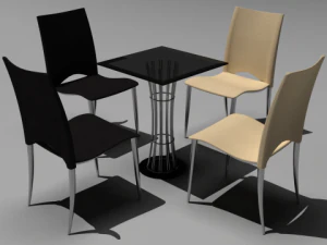 silla y mesa Modelo 3D