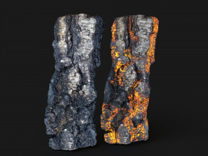 Burned wooden log Modelo 3D