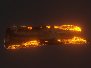 Burned wooden log 3Dモデル