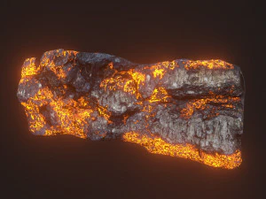 Burned wooden log 3D Model