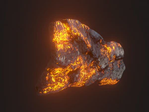 Burned wooden log 3D Model