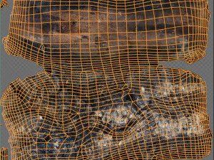 Burned wooden log 3D Model