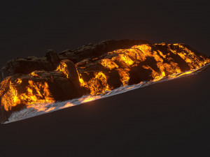 Burned wooden log 2 Modello 3D
