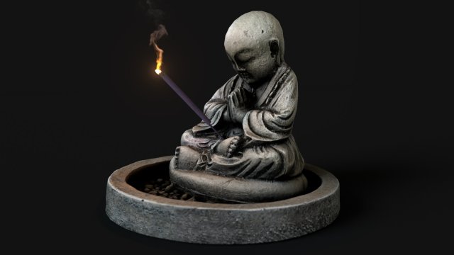 Buddha incense 3D 模型 .c4d .max .obj .3ds .fbx .stl .blend 