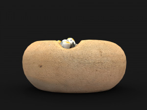 Ceramic ashtray full of cigarettes Model 3D
