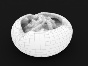 Ceramic ashtray full of cigarettes Model 3D