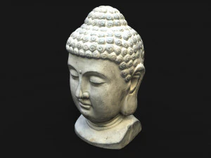 Est&aacute;tua concreta da cabe&ccedil;a de Buda Modelo 3D