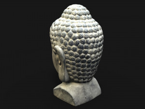 Buddha head concrete statue Modelo 3D