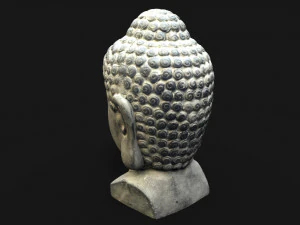 Buddha head concrete statue 3D Model