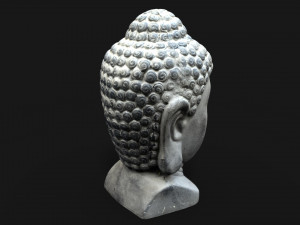 Buddha head concrete statue Modelo 3D