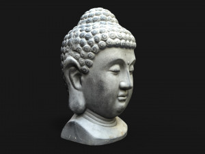 Buddha head concrete statue Modelo 3D
