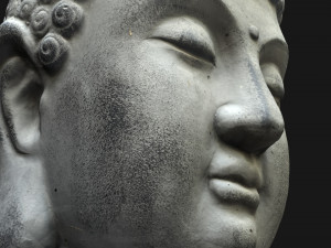 Buddha head concrete statue Modelo 3D