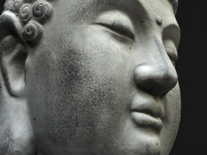 Buddha head concrete statue 3D Model