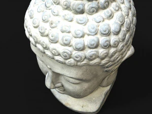 Buddha head concrete statue 3D Model