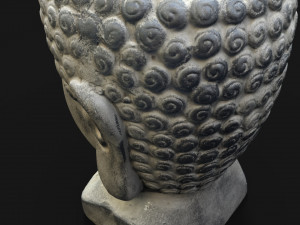 Buddha head concrete statue Modelo 3D