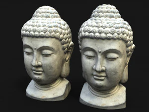 Buddha head concrete statue 3D Model