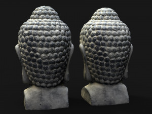 Buddha head concrete statue Modelo 3D