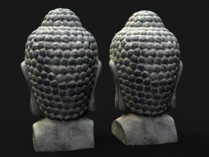 Buddha head concrete statue 3D Model