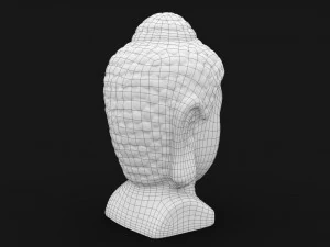 Buddha head concrete statue 3D Model