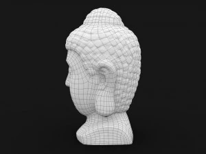 Buddha head concrete statue 3D Model