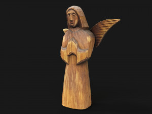 Wooden angel with a broken wing Modelo 3D