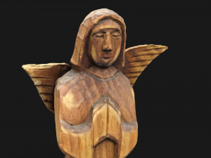 Wooden angel with a broken wing 3D 模型