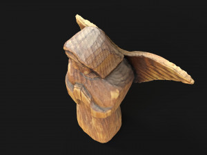 Wooden angel with a broken wing 3D 模型