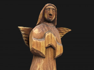 Wooden angel with a broken wing 3D 模型