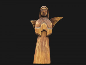 Wooden angel with a broken wing 3D 模型