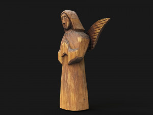 Wooden angel with a broken wing 3D 模型